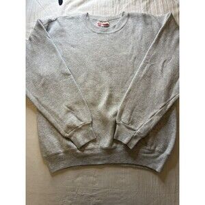 Vintage Hanes Blank Gray Sweatshirt Fit Crewneck Y2K Size Med Oversized Pullover